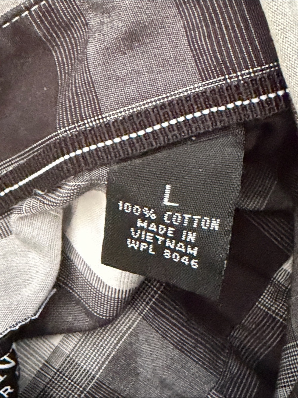 Alfani Men’s Black & White Plaid Button-Down Shirt - Picture 3 of 7